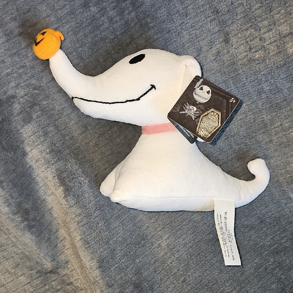 Disney White Plush Dog with Pink Collar